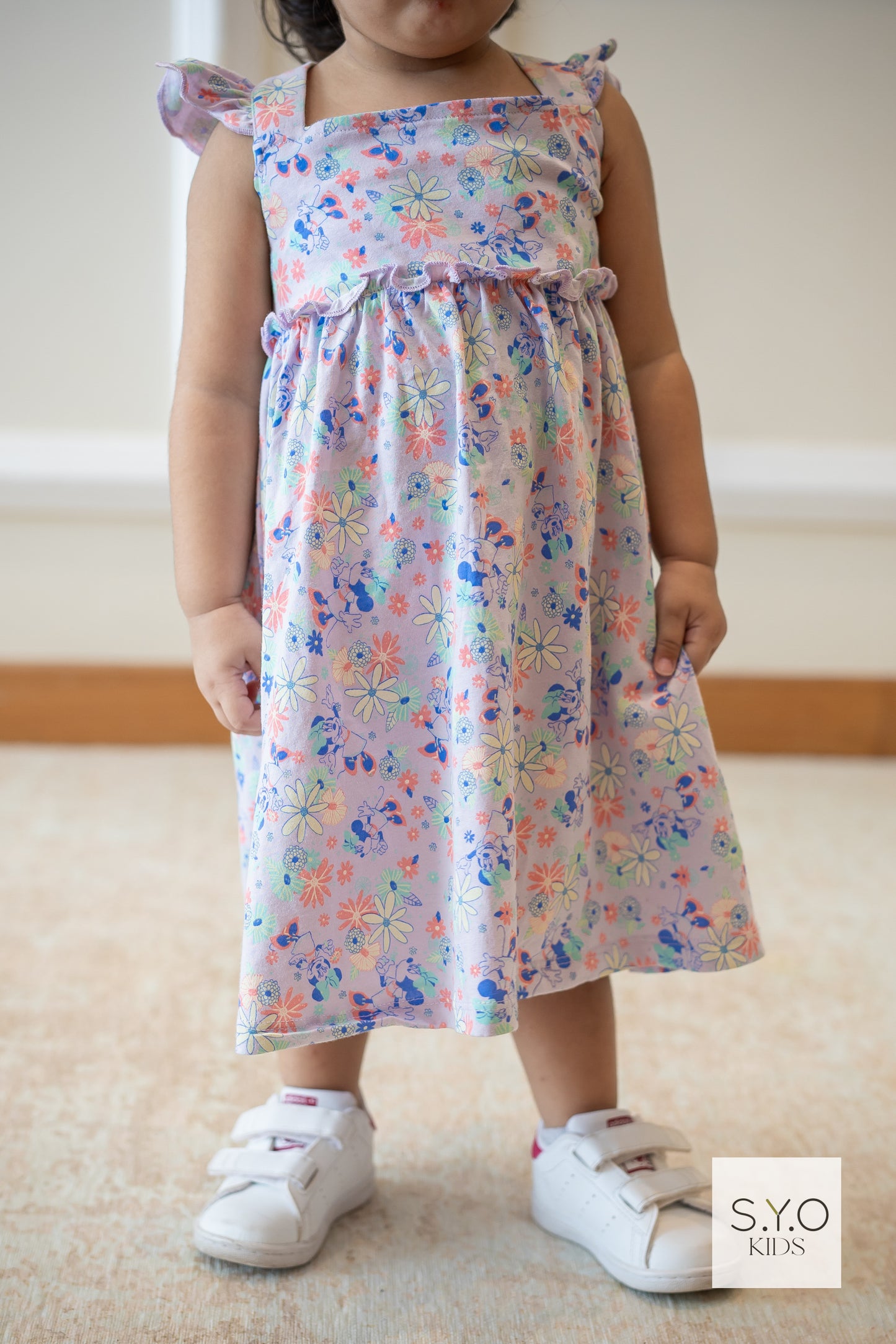 FLORAL PRINTED GIRL FROCK.
