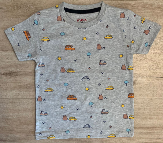 VEHICLE PRINTED BOY'S T-SHIRT.