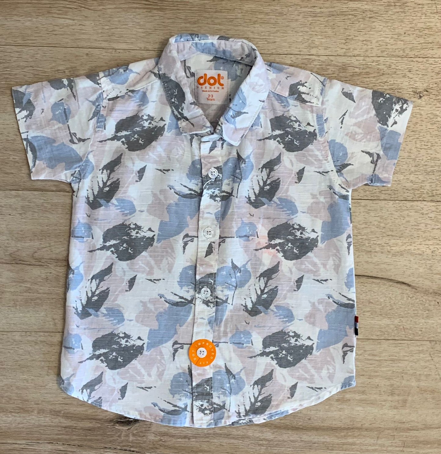 Boys Button Down Short Sleeve Tropical Shirt