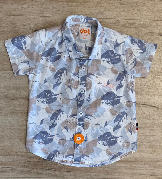 Boys Button Down Short Sleeve Tropical Shirt