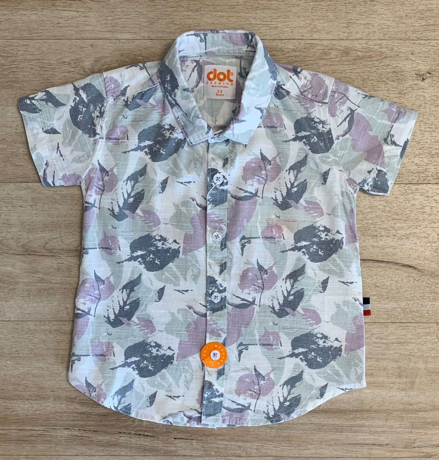 Boys Button Down Short Sleeve Tropical Shirt