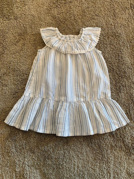 White & Blue Striped Dress